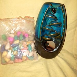 Home Incense Burner, Ceramic Backflow Waterfall Incense Burner